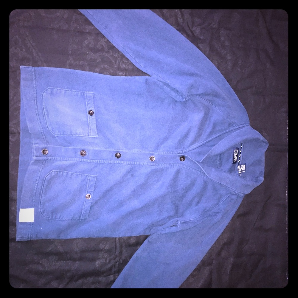 Chaps Blue 5 button down  cardigan